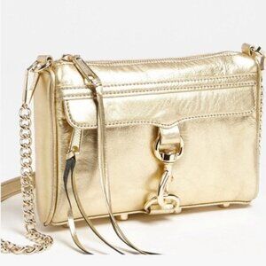 Rebecca Minkoff Gold Mini MA.C.crossbody with Silver Hardware (New- never used)